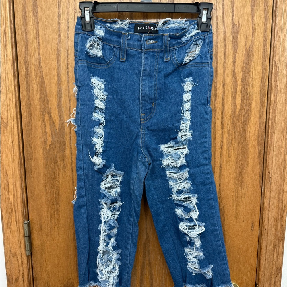 Pre-owned Fashion Nova High Rise Denim Bermuda Shorts US 7